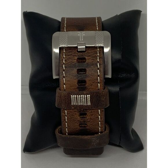 FRYE FR00004-02 Men's Brown Leather Analog Cream Dial Quartz Wrist Watch LW8 - Picture 5 of 12